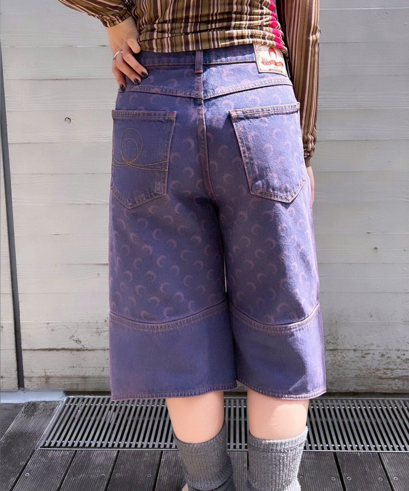 マリーン セル(Marine Serre)｜Moon Laser Denim Bermudas