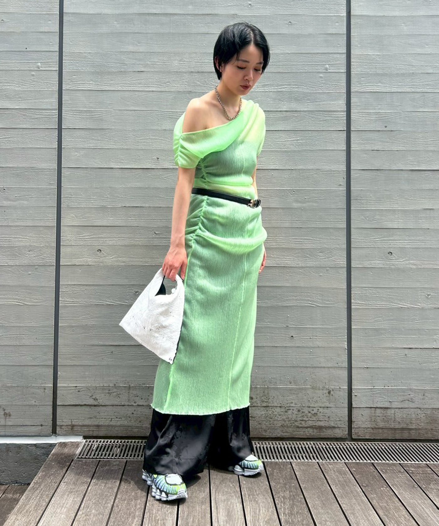 FETICO GATHERED SHEER MINI DRESS サイズ2 c712a7522e9bc9e63106151c906e25