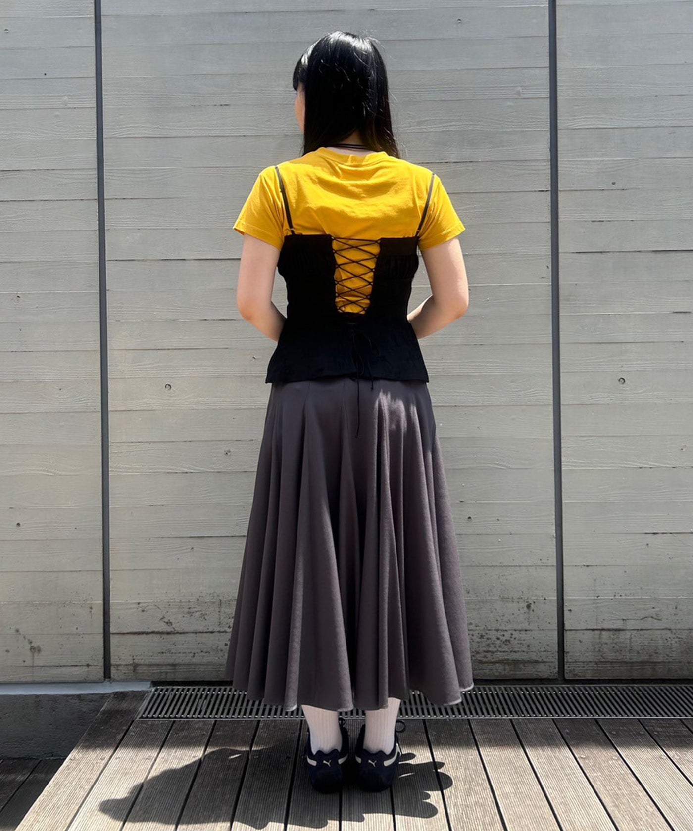 フェティコ(FETICO)｜Hand-Embroidered Pleated Skirt ｜Forget