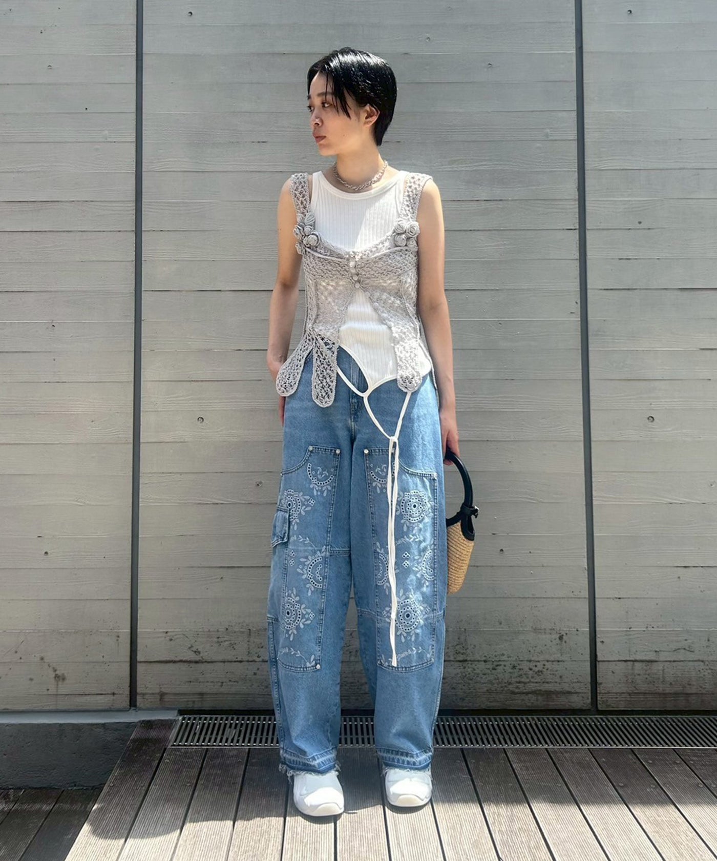 フェティコ(FETICO)｜Hand-Knitted Rose Bustier ｜Forget-me