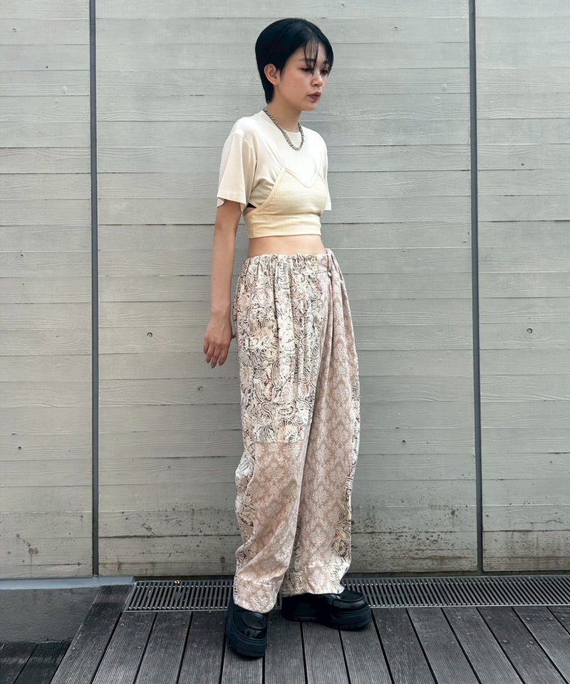 Paisley Full Gather Pants-OPEN YY-Forget-me-nots Online Store