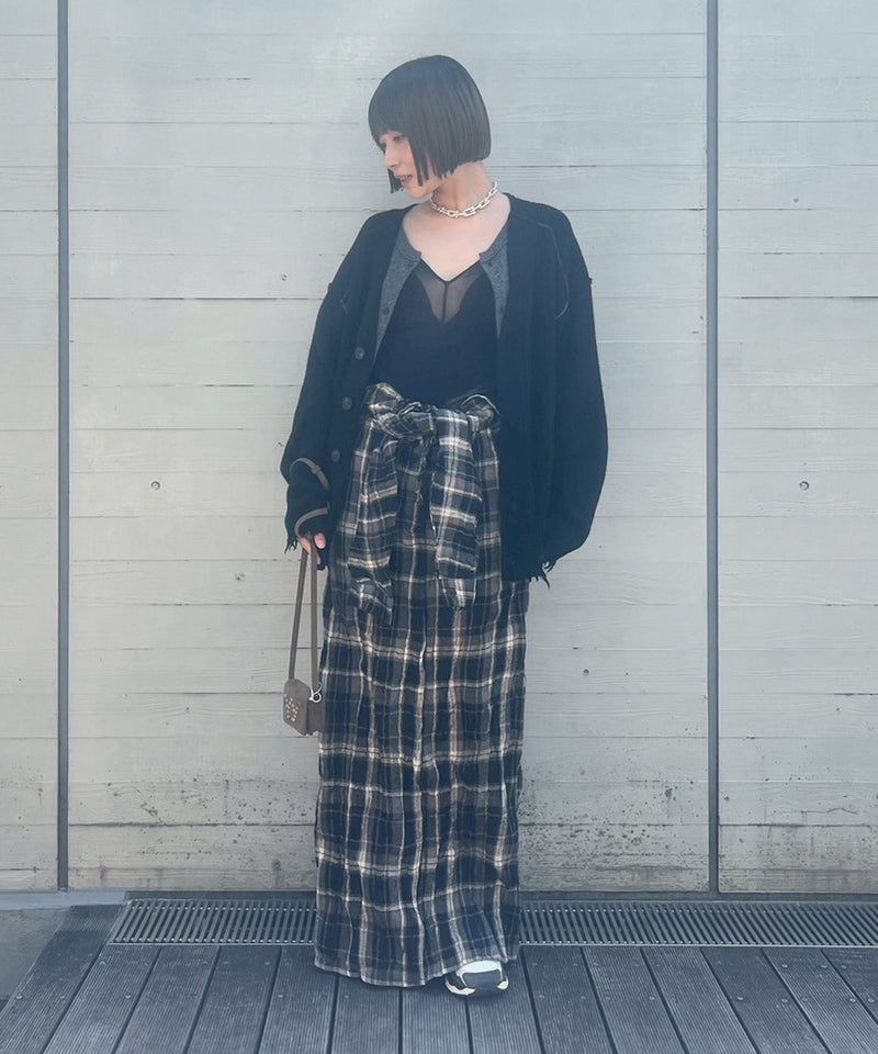 Lambs-Wool Layered Knit Cardigan-PERVERZE-Forget-me-nots Online Store