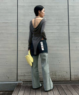 Wave Panelled Pants-kotohayokozawa-Forget-me-nots Online Store