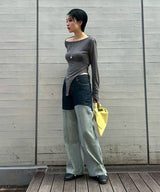 Wave Panelled Pants-kotohayokozawa-Forget-me-nots Online Store