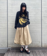 Baloon Pleats Belted Skirt-Forget-me-nots-Forget-me-nots Online Store
