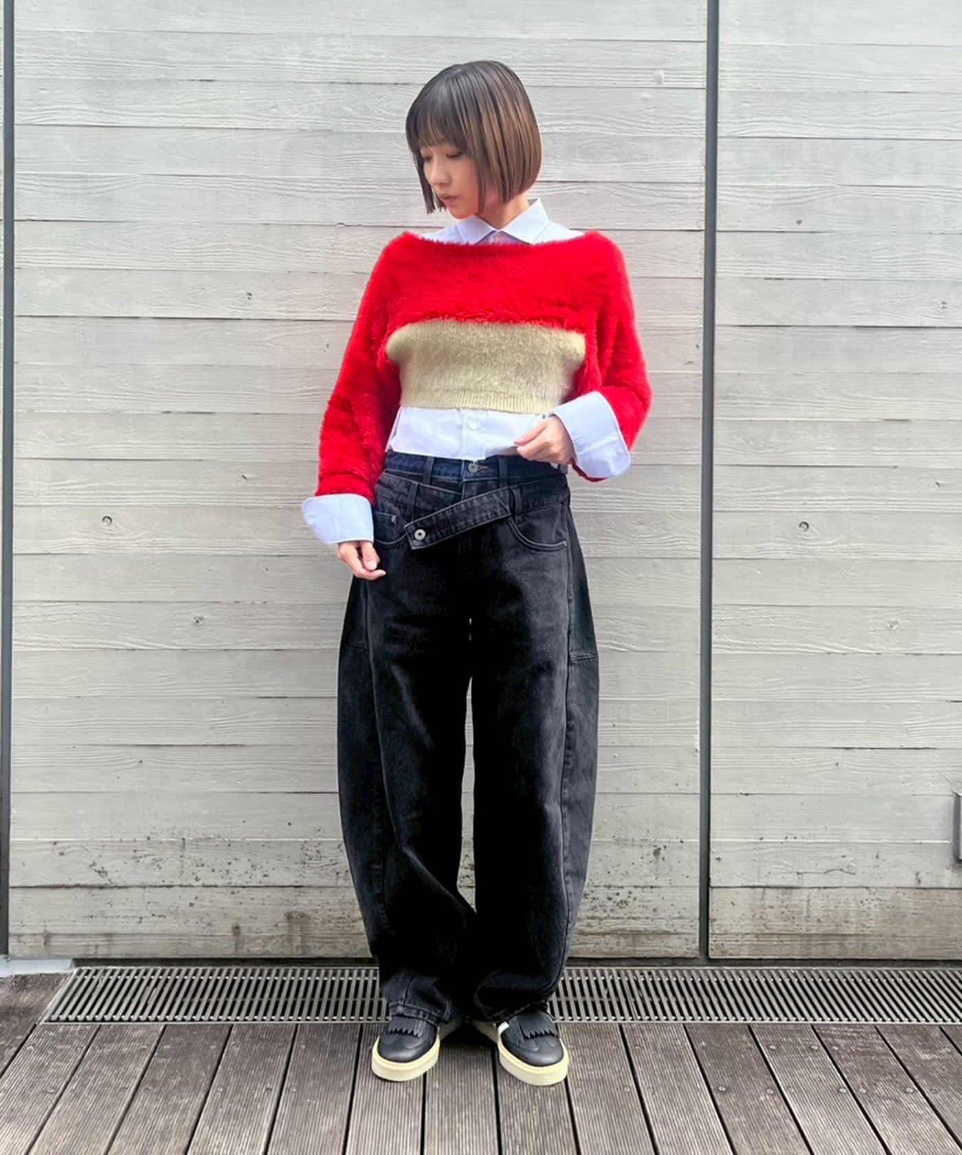 コトハヨコザワ(kotohayokozawa)｜Multi-Way Fuzzy Short Top｜Forget