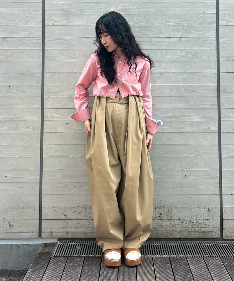 Cropped Tie Back Shirt-HOMME girls-Forget-me-nots Online Store