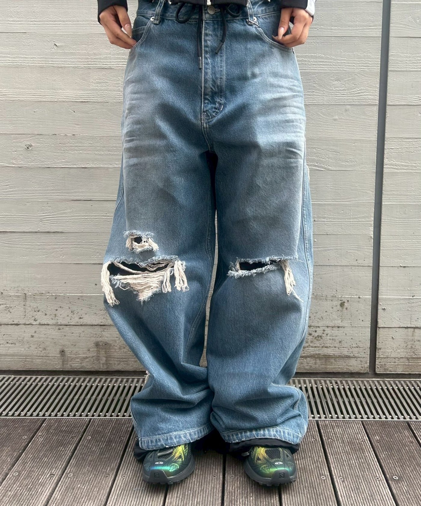 ローディングルーム(LOADINGROOM)｜Double Denim Track Pants｜Forget