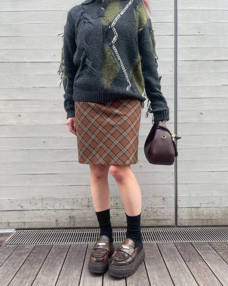 Wool Mini Skirt-Forget-me-nots-Forget-me-nots Online Store