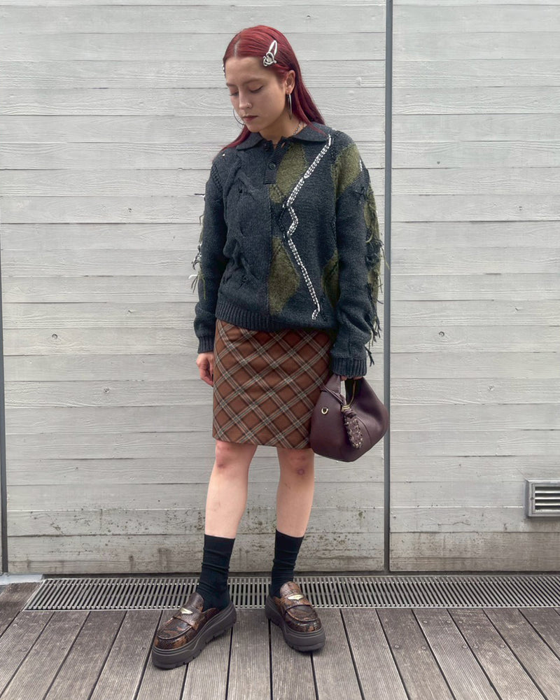 Wool Mini Skirt-Forget-me-nots-Forget-me-nots Online Store