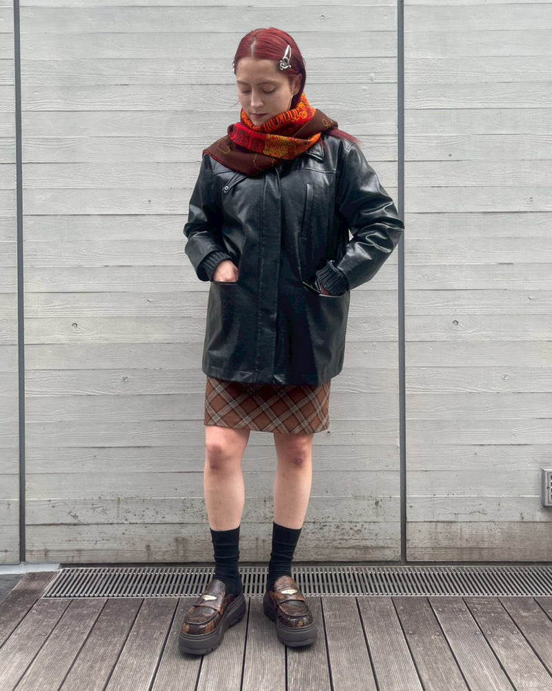 Fake Leather Jacket-Forget-me-nots-Forget-me-nots Online Store
