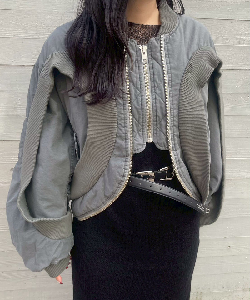 Circle Rib Washed Ma-1-Cycle by myob-Forget-me-nots Online Store