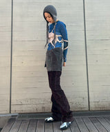 Slashed Denim Skirt-LOADINGROOM-Forget-me-nots Online Store