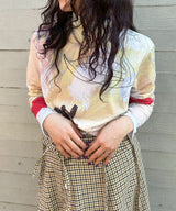 Graphic Slouch Turtleneck Tee-OPEN YY-Forget-me-nots Online Store