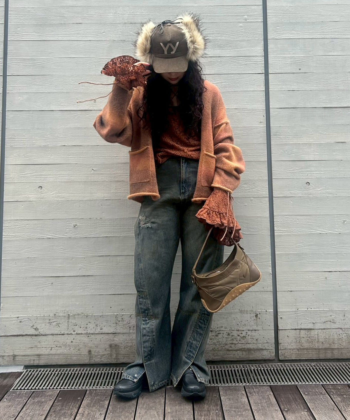 PERVERZE Drawing Border Knit ニット パーカ 中古・古着通販】PERVERZE (パーバーズ) Drawing Border Knit