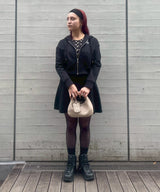 Moon Logo Fleece Cropped Zipped Hoodie-Marine Serre-Forget-me-nots Online Store