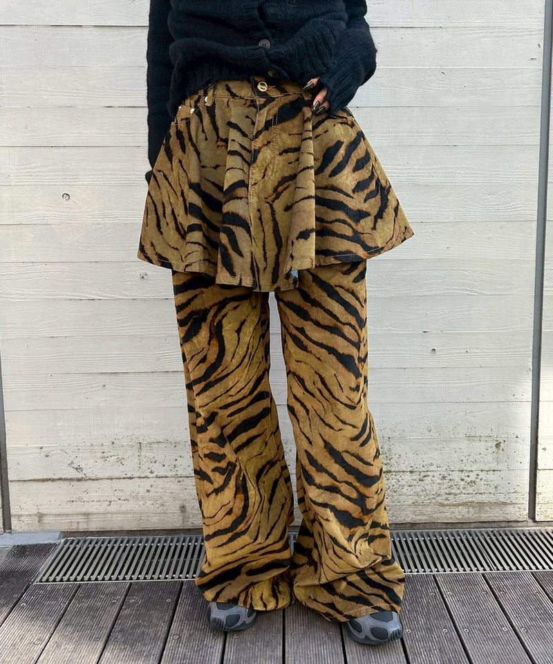 Printed Flock Denim Mini Skirt-GANNI-Forget-me-nots Online Store