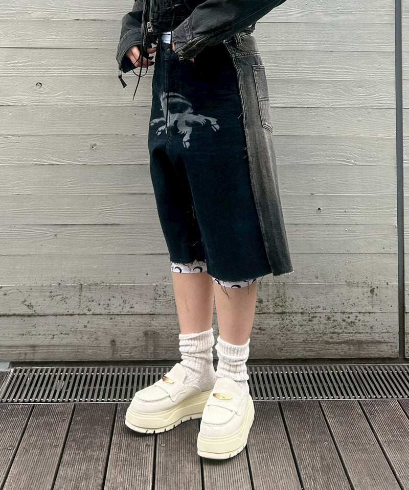 Black Denim Short-prototypes-Forget-me-nots Online Store