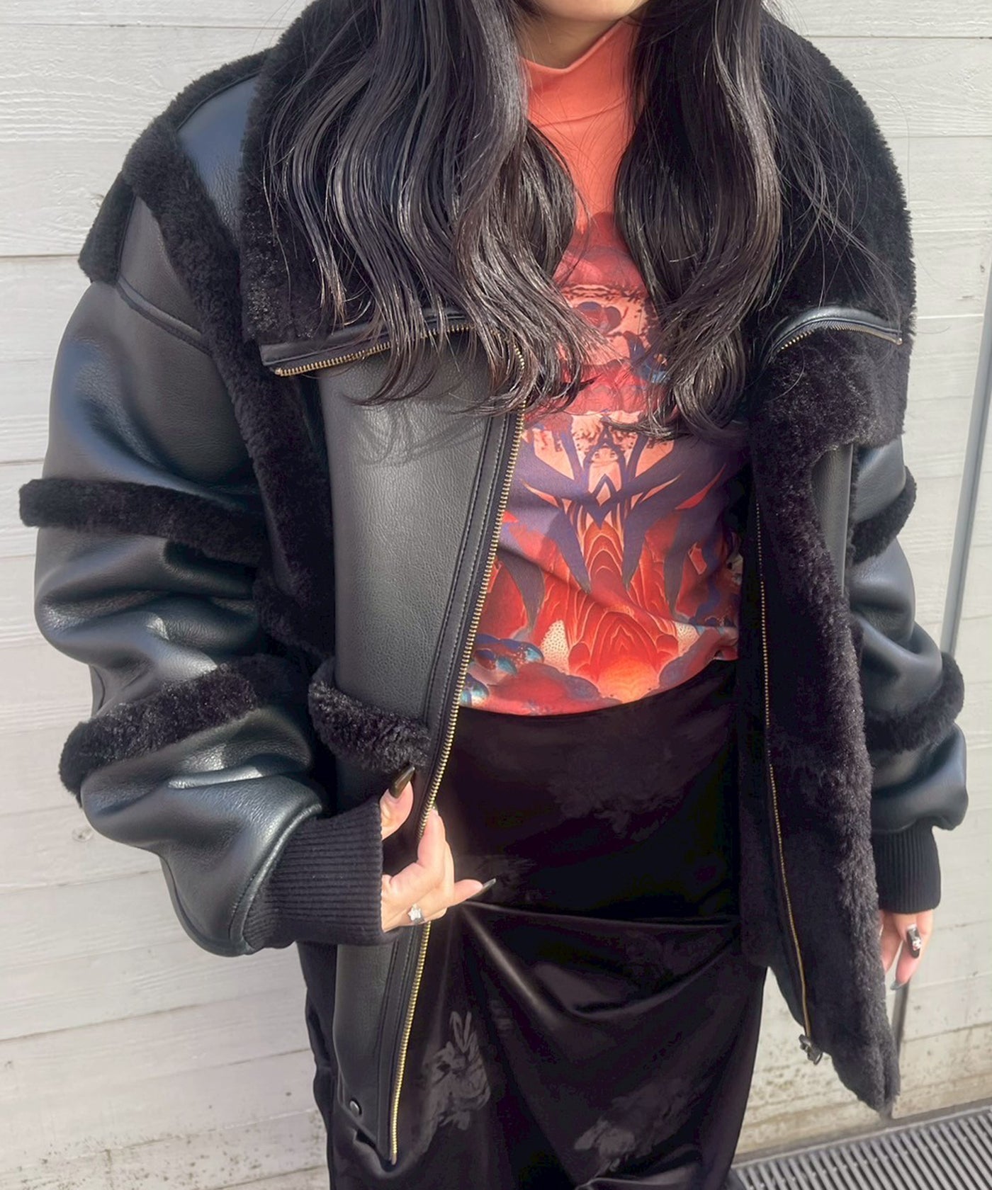 フェンチェンワン(Feng Chen Wang)｜Double Sided Sherpa Jacket