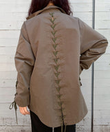 Lace Up Militery Jacket-Forget-me-nots-Forget-me-nots Online Store