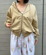 Shoulderless Hoodie Av-Logo Beige-AVAVAV-Forget-me-nots Online Store