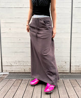 Slant Jersey Skirt-OPEN YY-Forget-me-nots Online Store