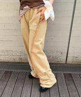 Pleated Track Pants Beige-AVAVAV-Forget-me-nots Online Store