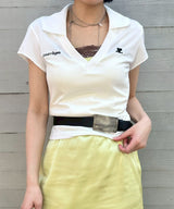 Sports Cropped Polo-courrèges-Forget-me-nots Online Store