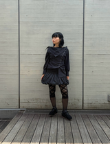 モデル身長：160cm / カラー：Black / サイズ：36