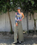 Overdyed Heavy Denim Maxi Skirt-GANNI-Forget-me-nots Online Store