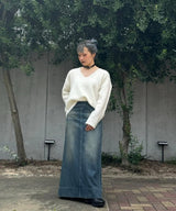 Cowboy Skirt-Denim-Rhodolirion-Forget-me-nots Online Store