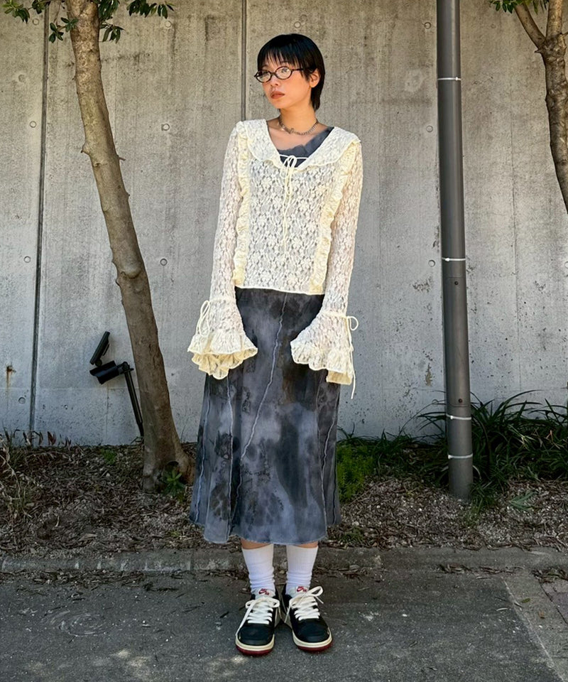 Lace Long Sleeve Blouse-Forget-me-nots-Forget-me-nots Online Store