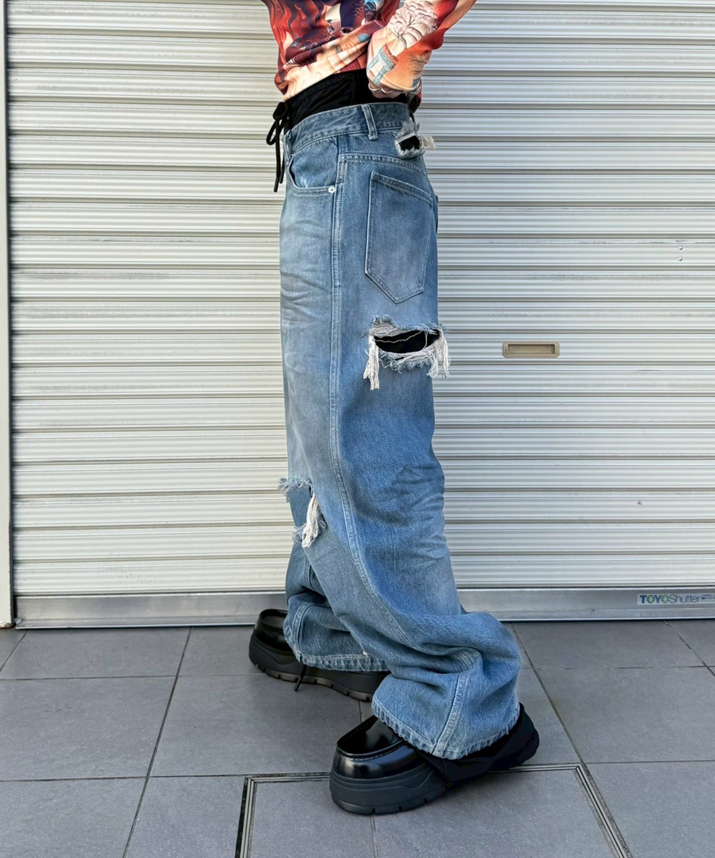 ローディングルーム(LOADINGROOM)｜Double Denim Track Pants｜Forget