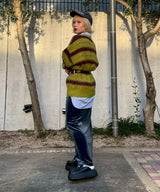 Border Crew Neck Knit-Forget-me-nots-Forget-me-nots Online Store