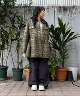 Shiny Quilt Midi Jacket W. Flare-GANNI-Forget-me-nots Online Store