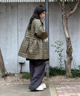 Shiny Quilt Midi Jacket W. Flare-GANNI-Forget-me-nots Online Store