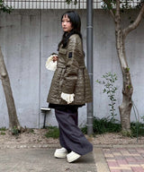 Shiny Quilt Midi Jacket W. Flare-GANNI-Forget-me-nots Online Store