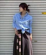 Slant Jersey Skirt-OPEN YY-Forget-me-nots Online Store
