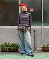 Layered Pleats Wrap Skirt-Forget-me-nots-Forget-me-nots Online Store