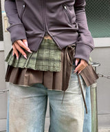 Layered Pleats Wrap Skirt-Forget-me-nots-Forget-me-nots Online Store