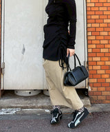 Lever Gathered Dress-PONDER.ER-Forget-me-nots Online Store