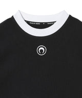 Moon Logo Ribbed Jersey Fitted T-Shirt-Marine Serre-Forget-me-nots Online Store