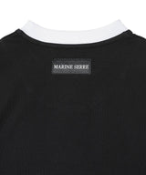 Moon Logo Ribbed Jersey Fitted T-Shirt-Marine Serre-Forget-me-nots Online Store