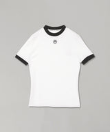 Moon Logo Ribbed Jersey Fitted T-Shirt-Marine Serre-Forget-me-nots Online Store