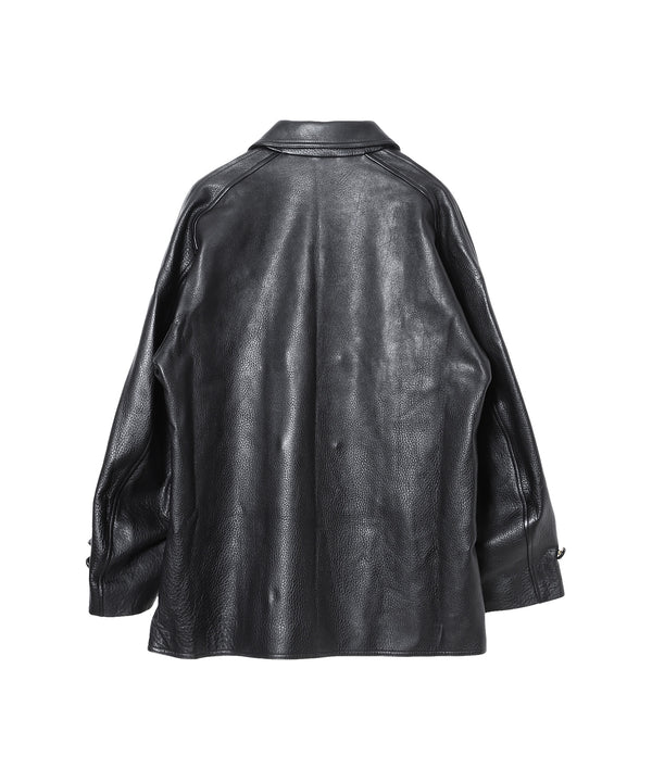 Double Breasted Car Coat - Cowhide Lthr.-Needles-Forget-me-nots Online Store