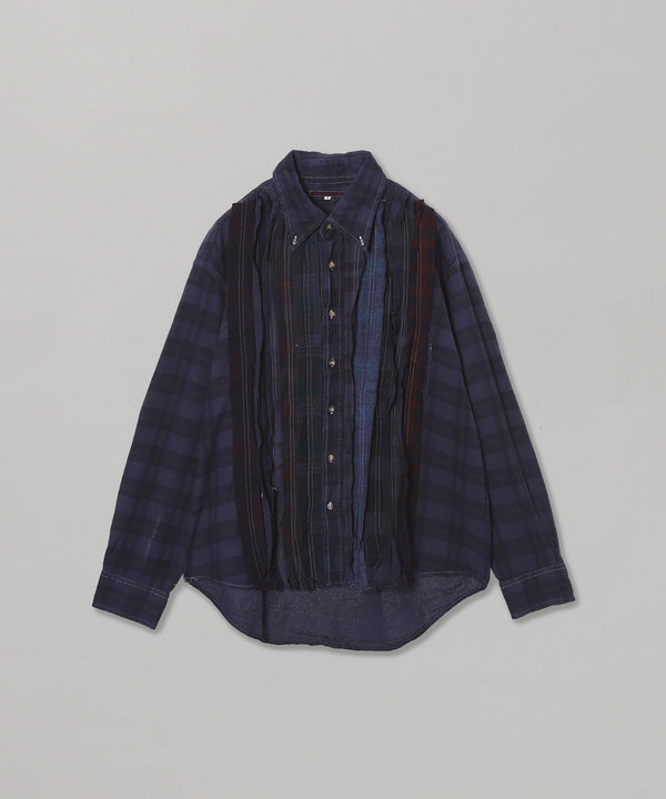 Flannel Shirt -> Ribbon Shirt / Over Dye-NEEDLES-Forget-me-nots Online Store