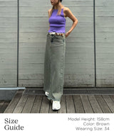 Overdyed Heavy Denim Maxi Skirt-GANNI-Forget-me-nots Online Store