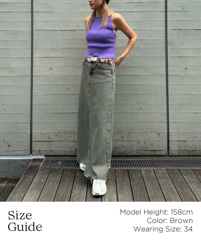 Overdyed Heavy Denim Maxi Skirt-GANNI-Forget-me-nots Online Store