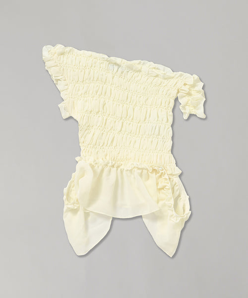 Smocking Off Shoulder Top-rokh-Forget-me-nots Online Store