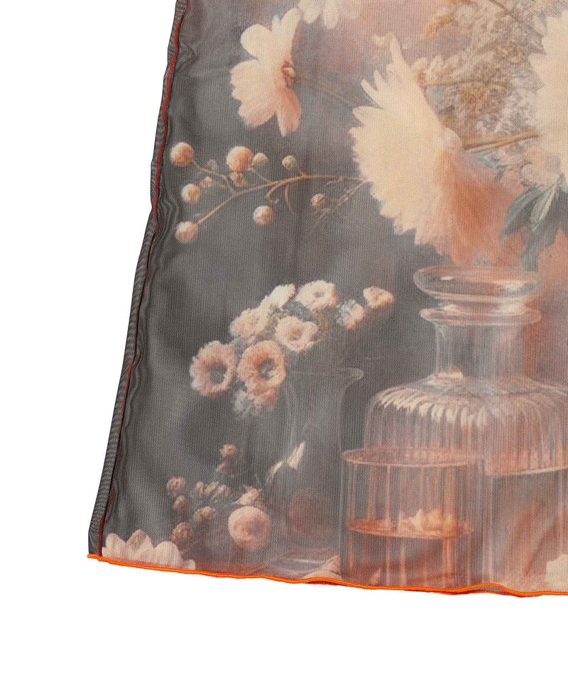 Vase Of Flowers Printed Jersey Skirt-rokh-Forget-me-nots Online Store